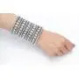 Szxc Womens Ballroom Rhinestone Stretch Cuff Bracelets Fit Wrist Circumference from 6.5'' to 7.8'' - Lead & Nickle Free