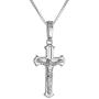 7/8 inch Sterling Silver Dainty Crucifix Necklace for Women and Men Solid Back Flawless High Polished Finish 0.8mm Box_Chain