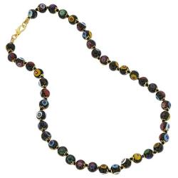 GlassOfVenice Murano Glass Mosaic Necklace - Black