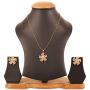 Touchstone Indian Bollywood Delicate Creative Designer Jewelry Pendant Set Colorful in Gold and Silver Tone for Women.