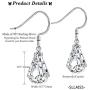 Sllaiss Made with Swarovski Crystals Teardrop Dangle Earrings for Women 925 Sterling Silver French Hook Earrings Hypoallergenic Jewelry Gift