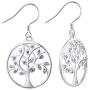 YL Dangle Drop Tree Earrings 925 Sterling Silver Tree of Life Leverback Earring Cubic Zirconia Created Emerald Green Jewelry