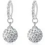 Mandio 925 Sterling Silver Crystal 10/12mm Disco Ball Earrings, Dangle Drop Earrings for Women/Girls
