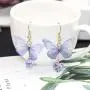 KaFu Bohemia Lightweight Unique Butterfly Wing Earrings Chiffon Fabric Dragonfly Wing Heart Gem Earrings for Women Girls Vacations Gifts