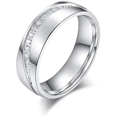 6mm Comfort Fit Heavy Sterling Silver Curved Set Simulated Diamond Court Shape Wedding Band 6mm Comfort Fit Heavy Sterling Silver Curved Set Simulated Diamond Court Shape Wedding Band