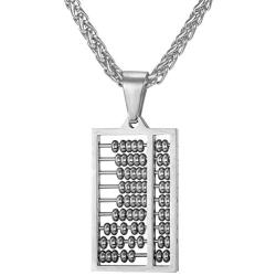 U7 Abacus Pendant 18K Gold Plated/Stainless Steel Men Women Necklace, 22 Inch Chain