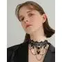 ORAZIO Halloween Necklace Bracelet Earrings for Women Black Lace Lolita Steampunk Vampire Victorian Gothic Costume Jewelry Set