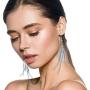 IDB Delicate Filigree Dangle Triple Feather Drop Hook Earrings - Available in Silver and Gold Tones
