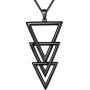 beautlace Three Triangles Geometric Necklaces 18K Gold/Silver/Black Gun Plated Circle and Square Pendant Charm Minimalist Jewelry for Men and Women