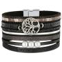 JOVIVI Tree of Life Leather Bracelets Handmade Wide Braided Multilayer Leather Bangle Wrap Wristbands Bohemian Jewelry for Women Girls Birthday Gifts