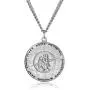 Mens Sterling Silver Saint Christopher Pendant Necklace with Stainless Steel Chain, 24'' Mens Sterling Silver Saint Christopher Pendant Necklace with Stainless Steel Chain, 24''
