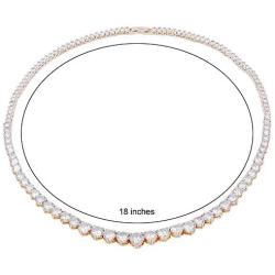 Lavencious Tennis AAA CZ Necklace Bridal Evening Party Bling Gold Plated Statement Jewelry 16” and 18''