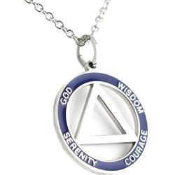 Rush Industries 12 Step Recovery Pendant Stainless Steel AA Symbol Necklace Serenity Jewelry