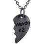 Lux Accessories Weirdo 1 & 2 BFF Best Friends Heart Charm Necklaces (2pc)