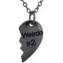 Lux Accessories Weirdo 1 & 2 BFF Best Friends Heart Charm Necklaces (2pc) Lux Accessories Weirdo 1 & 2 BFF Best Friends Heart Charm Necklaces (2pc)