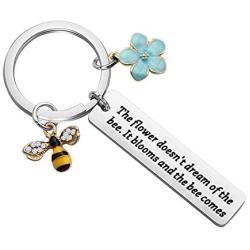 MAOFAED Bee Gift Flower Gift Nature Lover Gift The Flower Doesn Not Dream of The Bee It Blooms and The Bee Comes Gift for Her Women Daughter Girlfriend