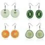 YJX 4 Pairs Fashion Fruit Drop Earrings Set, Acrylic Handmade Hanging Earrings for Women Girls, Gift for Valentines Day, Mothers Day, Womens Day