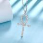 Egyptian Ankh Earrings Cubic Zirconia Iced Out Ankh Cross Earrings for Mens Women 925 Sterling Silver/Black Metal/18K Gold Plated Key of Life Dangle Drop Earrings Amulet Symbol Religious Jewelry