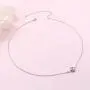 S925 Sterling Silver Jewelry Sideways Camellia Flower Choker Necklace 14+4'' S925 Sterling Silver Jewelry Sideways Camellia Flower Choker Necklace 14+4''