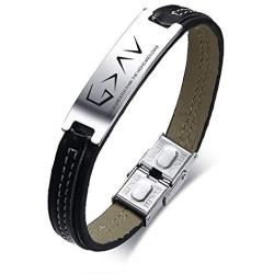 MPRAINBOW Christian Scripture Bible Verse Cross Prayer Quote Faith Religious Leather Bracelet for Men Boy,Religious Jewelry