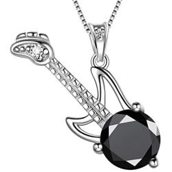Aurora Tears Guitar/Violin Necklace 925 Sterling Silver Music Pendant Fans Musician Jewelry