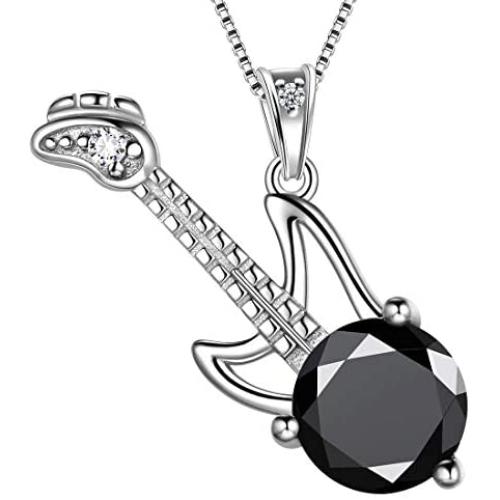 Aurora Tears Guitar/Violin Necklace 925 Sterling Silver Music Pendant Fans Musician Jewelry
