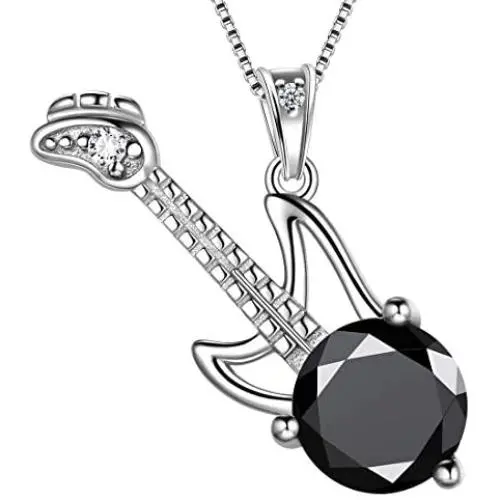 Aurora Tears Guitar/Violin Necklace 925 Sterling Silver Music Pendant Fans Musician Jewelry Aurora Tears Guitar/Violin Necklace 925 Sterling Silver Music Pendant Fans Musician Jewelry