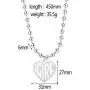 SEVENSTONE iGirl Heart Pendant Necklace Hip Hop Stainless Steel Double Side Letter Harajuku Female Symbol Gothic Streetwear Chain Necklace Jewelry for Girls Womens