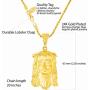 Lifetime Jewelry Face of Christ Pendant Necklace for Women & Men 24k Gold Plated