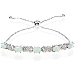 Ice Gems Sterling Silver Genuine or Created Gemstone Infinity Adjustable Bracelet