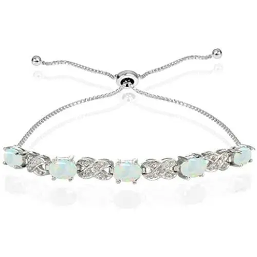 Ice Gems Sterling Silver Genuine or Created Gemstone Infinity Adjustable Bracelet Ice Gems Sterling Silver Genuine or Created Gemstone Infinity Adjustable Bracelet