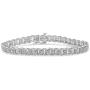 2.0 Cttw Diamond Fan-Shaped Fancy Chevron Link 7'' Tennis Bracelet (I-J Color, I3 Clarity) – Choice of Metal Colors