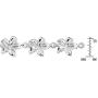 AeraVida Pretty Hawaiian Plumeria .925 Sterling Silver Link Bracelet
