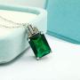 KEETEEN Colorful Life Sterling Silver Necklace with Princess Cut Pendant in Simulated Gemstones