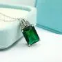 KEETEEN Colorful Life Sterling Silver Necklace with Princess Cut Pendant in Simulated Gemstones