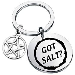 CENWA Supernatural Inspired Jewelry Supernatural Quote Got Salt Keychain SPN Jewelry Gift for Supernatural Fans Sam Dean Winchester Gift
