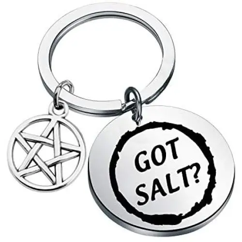 CENWA Supernatural Inspired Jewelry Supernatural Quote Got Salt Keychain SPN Jewelry Gift for Supernatural Fans Sam Dean Winchester Gift