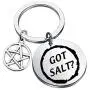 CENWA Supernatural Inspired Jewelry Supernatural Quote Got Salt Keychain SPN Jewelry Gift for Supernatural Fans Sam Dean Winchester Gift