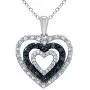 Triple Heart Pendant for Girls in 925 Sterling Silver Real Diamond Necklace for Women (I-J Color, I2-I3 Clarity) Treated Blue Diamonds Jewelry by Pipa Bella Triple Heart Pendant for Girls in 925 Sterling Silver Real Diamond Necklace for Women (I-J Color, I2-I3 Clarity) Treated Blue Diamonds Jewelry by Pipa Bella