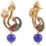 Efulgenz Indian Bollywood Kundan Peacock Pendant Pearl Beaded Bridal Necklace Earrings Wedding Jewelry Set for Women