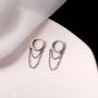 COLORFUL BLING Tassel Chain Dangle Small Hoop Earrings for Women Girls Men Minimalist Personalized Punk Jewelry