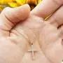 Dazzlingrock Collection 0.25 Carat (ctw) 10K Gold Round White Diamond Ladies Cross Pendant 1/4 CT (Silver Chain Included)
