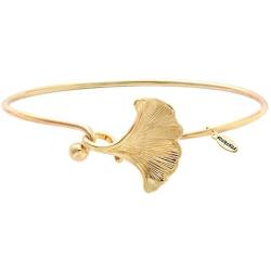 NOUMANDA Women Pretty Jewelry Three Colors Ginkgo Leaf Open Hook Bracelet Bangle
