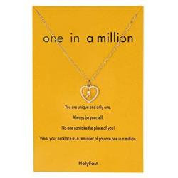 HolyFast Initial Heart Necklace for Women CZ Heart Letter A-Z Name Alphabet Pendant Necklace Valentines Day Gift