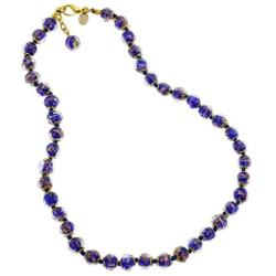 GlassOfVenice Murano Glass Sommerso Necklace - Navy Blue