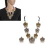 Zephyrr Lord Ganesha/Moon Design Necklace Earrings Set Ethnic Indian Women Jewelry