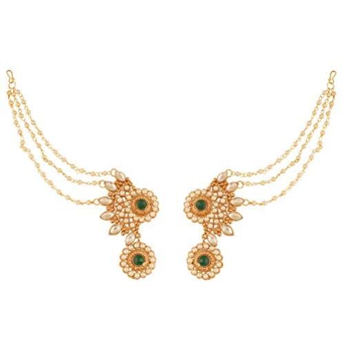 Touchstone''Devsena Bahubali Manikarnika Collection Indian Bollywood Designer Jewelry Earrings with Beads for Women in Antique Gold Tone