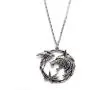 Wild Hunt Wolf Obsidian Star Swallow Witcher Cosplay Round Medallion Women Men Punk Jewelry Pendant Necklace Chain