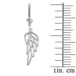 Fine 925 Sterling Silver Guardian Angel Filigree Wing Dangle Earrings