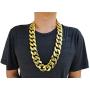 PinCute Big Chunky Hip Hop Turnover Chain, Face Gold Chain Costume, Plastic Gold Chain Necklace, 90s Punk Style Necklace for Rapper Costume, 36 inches Long